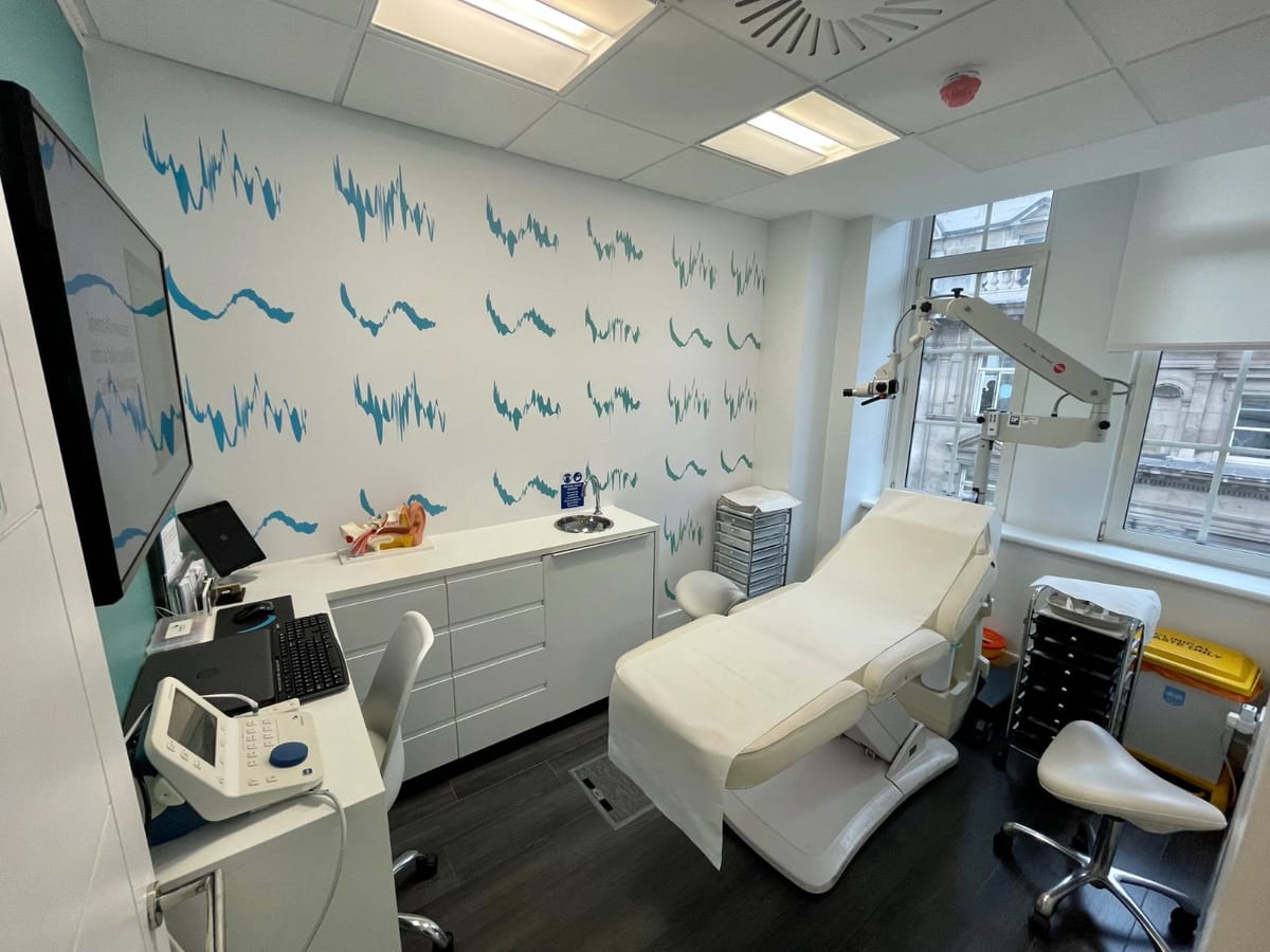 The microsuction room at Hearology Liverpool Street