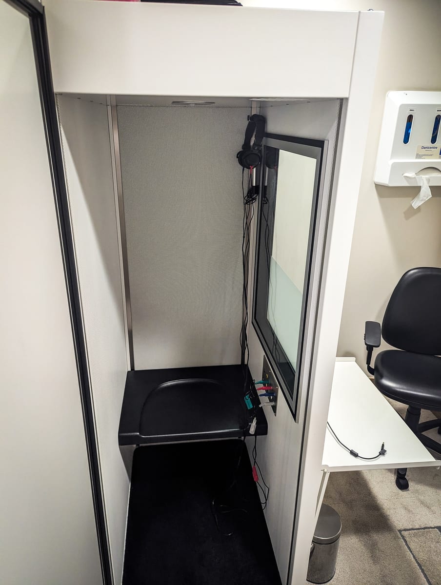 The audiology booth, Hearology Orpington